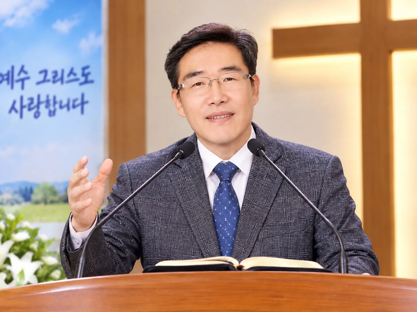 설교하는 박헌재 담임목사